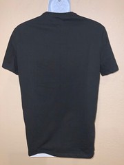 Mens S, M, & L BLACK Crewneck T-shirt Short Sleeve W/ print 60% cotton 40%