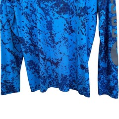 Costa Del Mar Mens Blue Digital Camo Performance Fishing Shirt Long Sleeve L