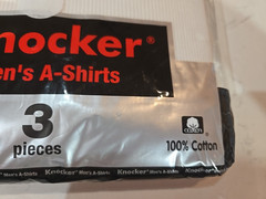Knocker White 3 piece Tank Top A-Shirts 100% Cotton Size 3 XL (54-56) AKW001