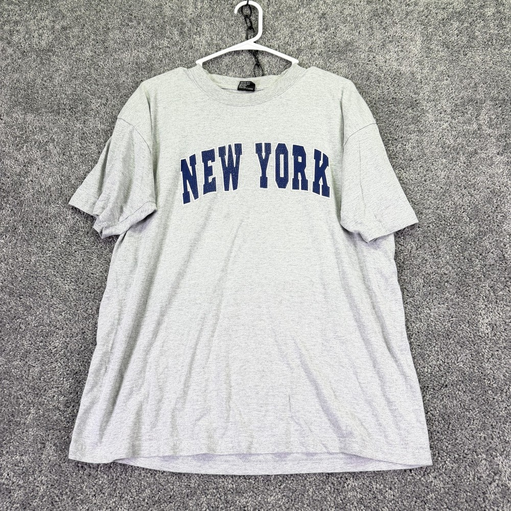 Gemrock Shirt Mens XL Gray New York Graphic Tee Crew Neck Cotton City Logo