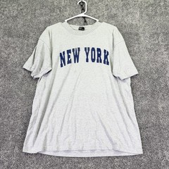Gemrock Shirt Mens XL Gray New York Graphic Tee Crew Neck Cotton City Logo