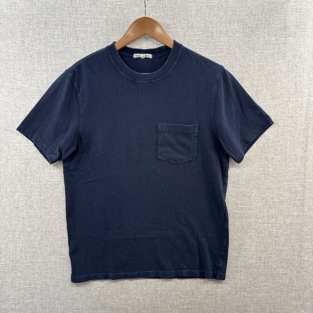 Alex Mill T Shirt Mens Small Blue Navy Pocket Short Sleeve Minimalist Adult