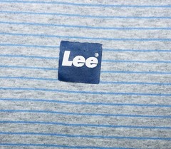 Lee Jeans Original Men’s T-Shirt Size Large Grey Striped With Patch Logo Casual