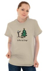 Life Is Crap Christmas Lights DIY Holiday Womens or Mens Crewneck T Shirt Tee