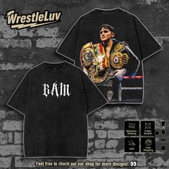 Retro BOXING Bam Rodriguez Oversize Washed Tee, Fighter Graphic T-Shirt, Perfect