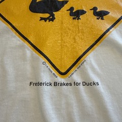 Frederick Brakes For Ducks T Shirt 1988 Maryland White Hanes Large 50/50 Vintage