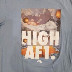 Nike Tee HIGH AF1 T-Shirt Mens S Blue Air Force 1 Sneakers Short Sleeve Shirt