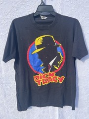 VINTAGE 1980s 1990s Dick Tracy T-Shirt , XL Disney Black ORIGINAL Flaws