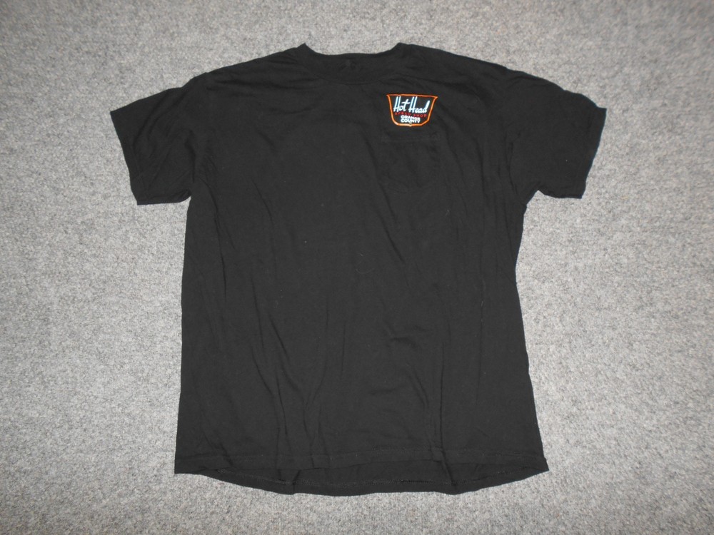 HOT HEAD SPEED SHOP ORANGE COUNTY MENS XL CLASSIC BLACK CHEST POCKET T-SHIRT