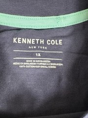 Kenneth Cole Shirt Men’s 1X Blue Short Sleeve Cotton Tee NEW Logos Spell out