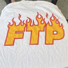 Vintage FTP x Thrasher Magazine Collaboration Flame Logo Graphic Tee Shirt White