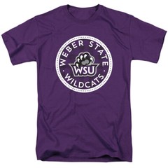 Weber State University Adult T-Shirt Plaid Badge, Purple, S-4XL