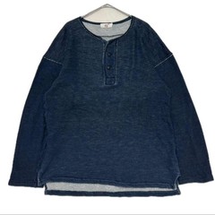 45R Excellent condition Henley neck sweatshirt long-sleeved T-shirt top L