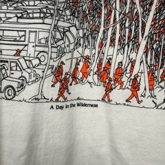 Vintage A Day In The Wilderness Shirt Mens Large Hunting B Johnson Art USA 90s