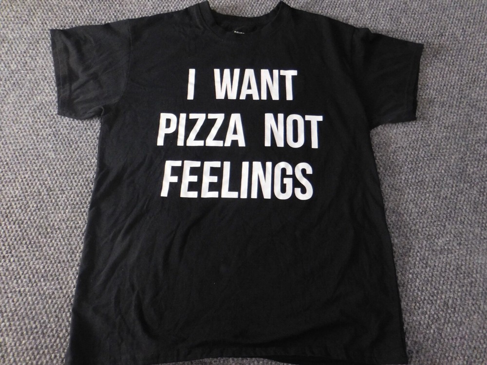 Brisco Brands Mens Shirt Large black logo graphic pizza humor