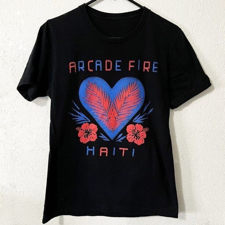Rare! Arcade Fire Haiti band T-shirt Short Sleeve Full Size S to 5XL IM0651