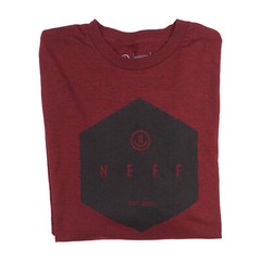 Neff Geometric Logo Mens T shirt BURGUNDY OFFICIAL ITEM