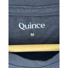 Quince Mens 100% Organic Cotton Slub Crewneck Tee Black Short Sleeve Shirt M
