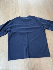 Uniqlo U AIRism Cotton Oversized T-Shirt Blue Gray Large Relaxed Fit 5708