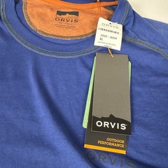 Orvis Drirelease Short-Sleeved Casting T-Shirt Mens XXL Blue Orange NWT