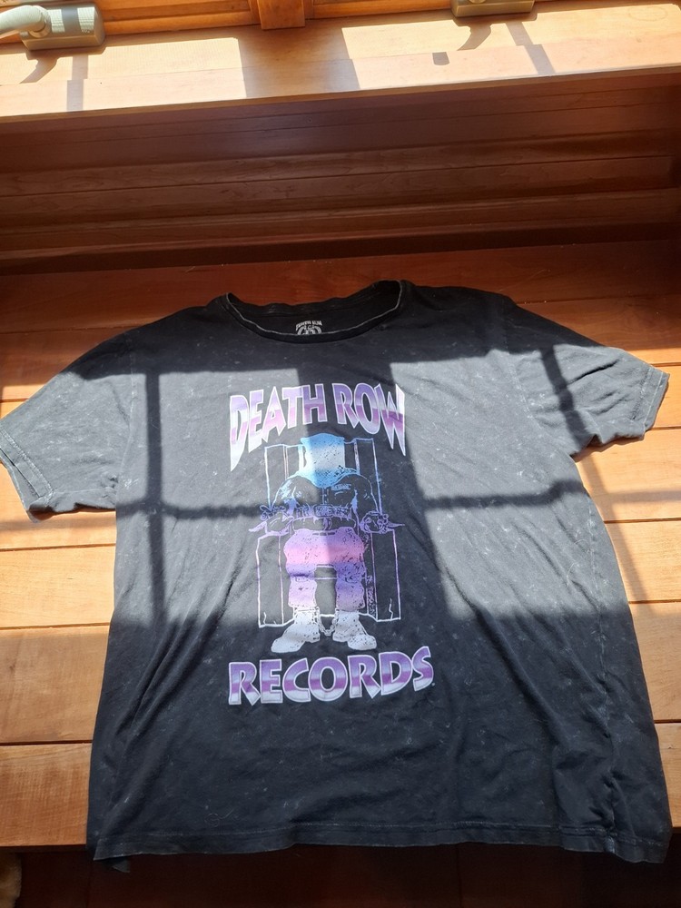 Death Row Records Men’s XL Black Graphic Logo Print Crew Neck Short Sleeve Tee