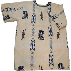 Shirt Pullover L Broadcloth SS Dashiki Aztec Aborigine Pockets