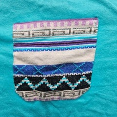 Beautiful Giant Mens Size Large Turquoise Short Sleeve T-Shirt Pocket