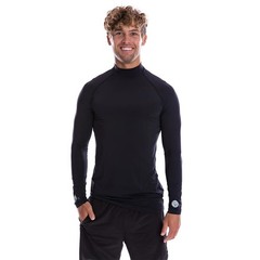 SPArms Men High Neck Sun Protection Body Shirt Size Large UPF 50+ Black Outdoor
