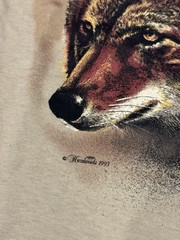 Vintage 1993 Expressions NWT Wolf Shirt Mens XL Made In USA Wrap around Print A1