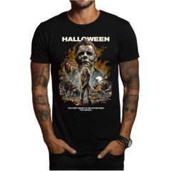 Halloween Movie Horror T-Shirt Black S-3XL Michael Myers