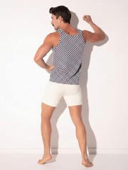 CODE 22 Razor Geometric Jacquard Tank Top – Men’s Textured Summer Vest