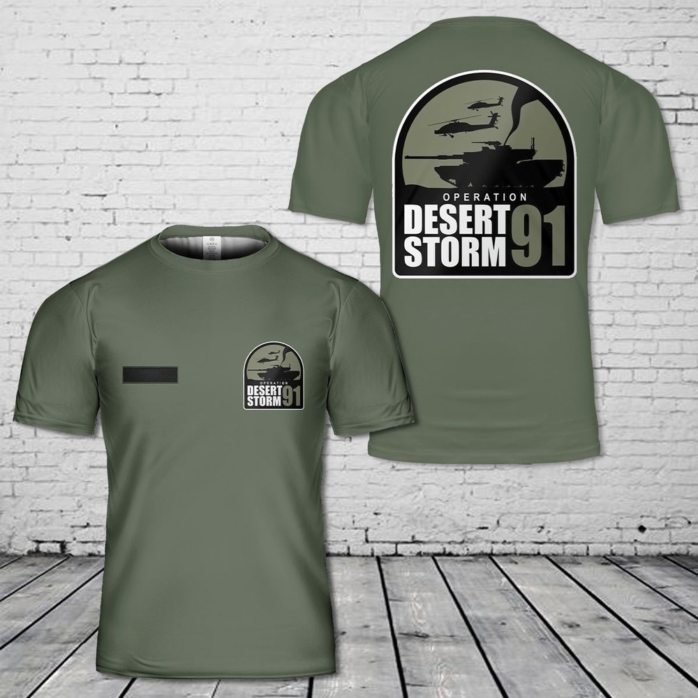 Custom Name US Army Operation Desert Storm 1991 Military Shirt 3D Shirt S-5XL