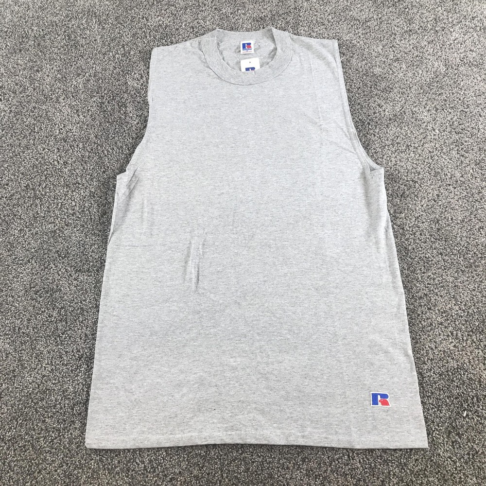 Vintage Russell Athletic Tank Top Mens Medium Heather Gray Sleeveless Muscle