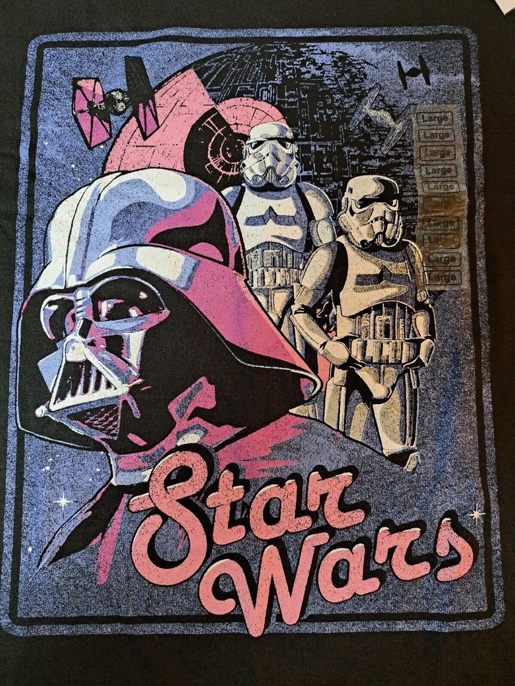 Star Wars Darth Vader Graphic Tee L Black T-Shirt C Life Group LTD 70’s Style