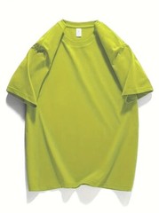 Men’s Classic Solid Plain Cotton Round Hem Scallop Essentials Tshirt S-2XL