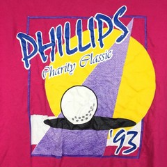Vtg 1993 Phillips Charity Classic Tennis T Shirt XL Single Stitch Magenta 44 in