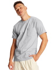 Hanes 5190P Adult Stylish Tee Short Sleeve Crew Neck Beefy-T Shirt With Pocket