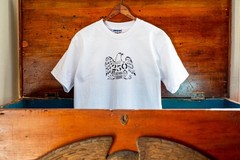 American 250 Union Made in the USA 100% Cotton Hand-Stenciled Eagle T-Shirt Vtg