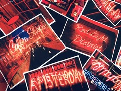 FRESH PRINTS OF BEL-AIR NWT SHORT SLEEVE AMSTERDAM RED LIGHTS NEW LARGE T-SHIRT