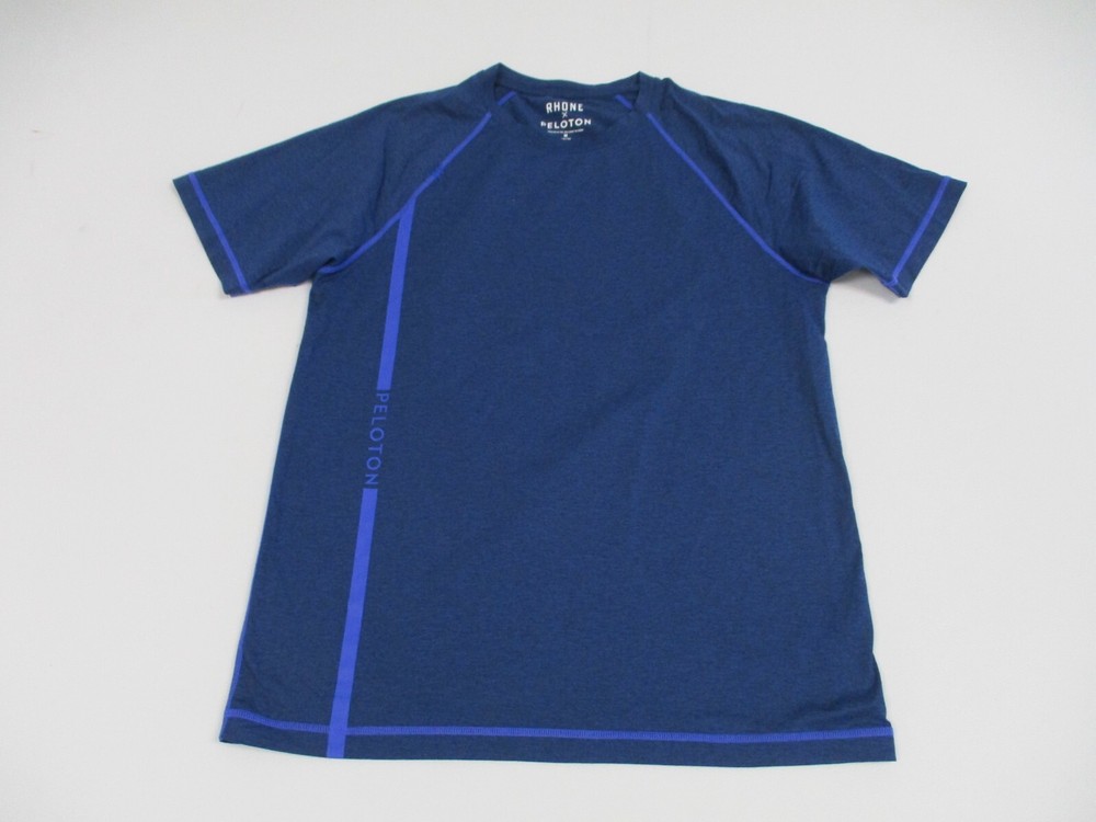 Rhone Peloton Shirt Mens Medium Blue Purple Biking Cycling Running Athletic Tee