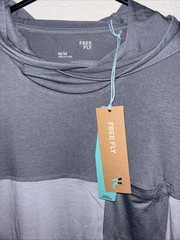 Free Fly Bamboo Hybrid Hoodie Mens Medium Slate Aspen Grey Sun UPF 50+ NWT