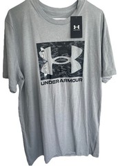 Under Armour UA Camo Logo Short Sleeve T-Shirt Mens Sz XL XG Gray Black Gym Run