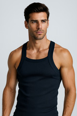 Men’s G-unit Tank Top [JOHN SON] Muscle Square Cut Super Heavy Weight [ Single ]