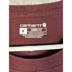 Carhartt Mens Loose Fit Long Sleeve Pocket T-Shirt Burgundy Maroon K126 Size M