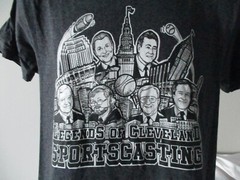 Legends of Cleveland Sports Broadcasting Art Joel Wilhelm T-Shirt S – 3XL NEW
