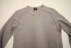 Needles Japan Raglan Thermal Waffle Knit Long Sleeve Small 34″ Chest Grey