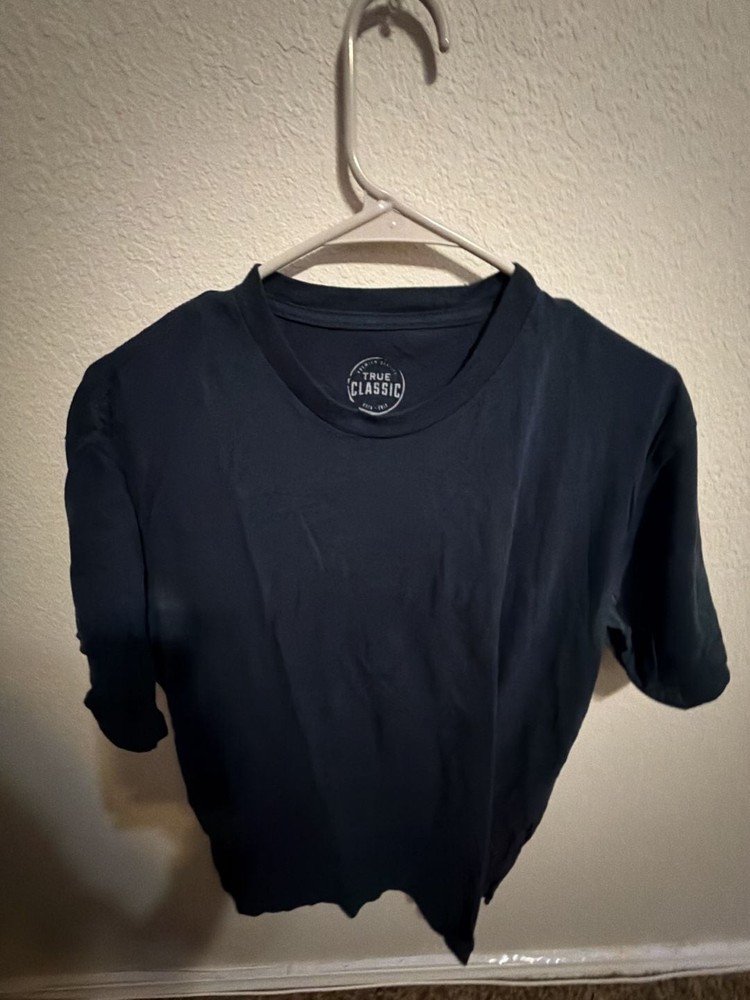 True Classic Premium Quality Crew Neck T-Shirt in Navy