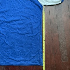80s Vtg Adidas Trefoil USA MADE V-Neck LONG jersey Tee shirt blue white size M