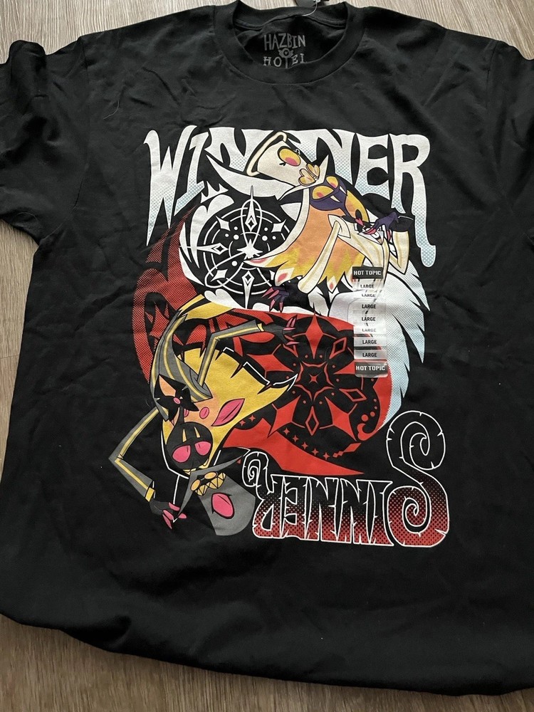 Hot Topic Hazbin Hotel Sir Pentious Winner Sinner T-shirt large
