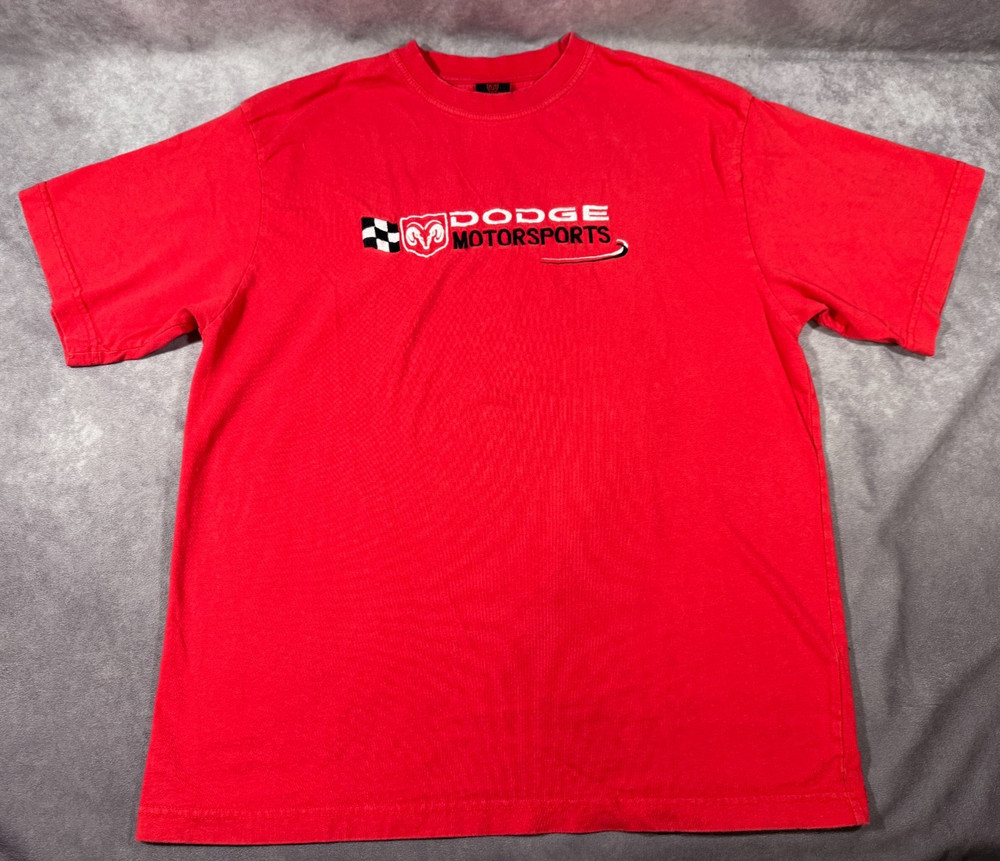 Dodge Motorsports Embroidered Red T-shirt XL Vintage Y2K Trucks Cars Ram